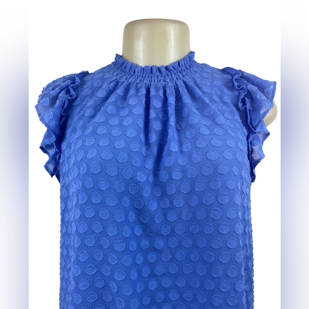 LOFT SWISS DOT RUFFLE SLEEVE TOP - Picture 2 of 13